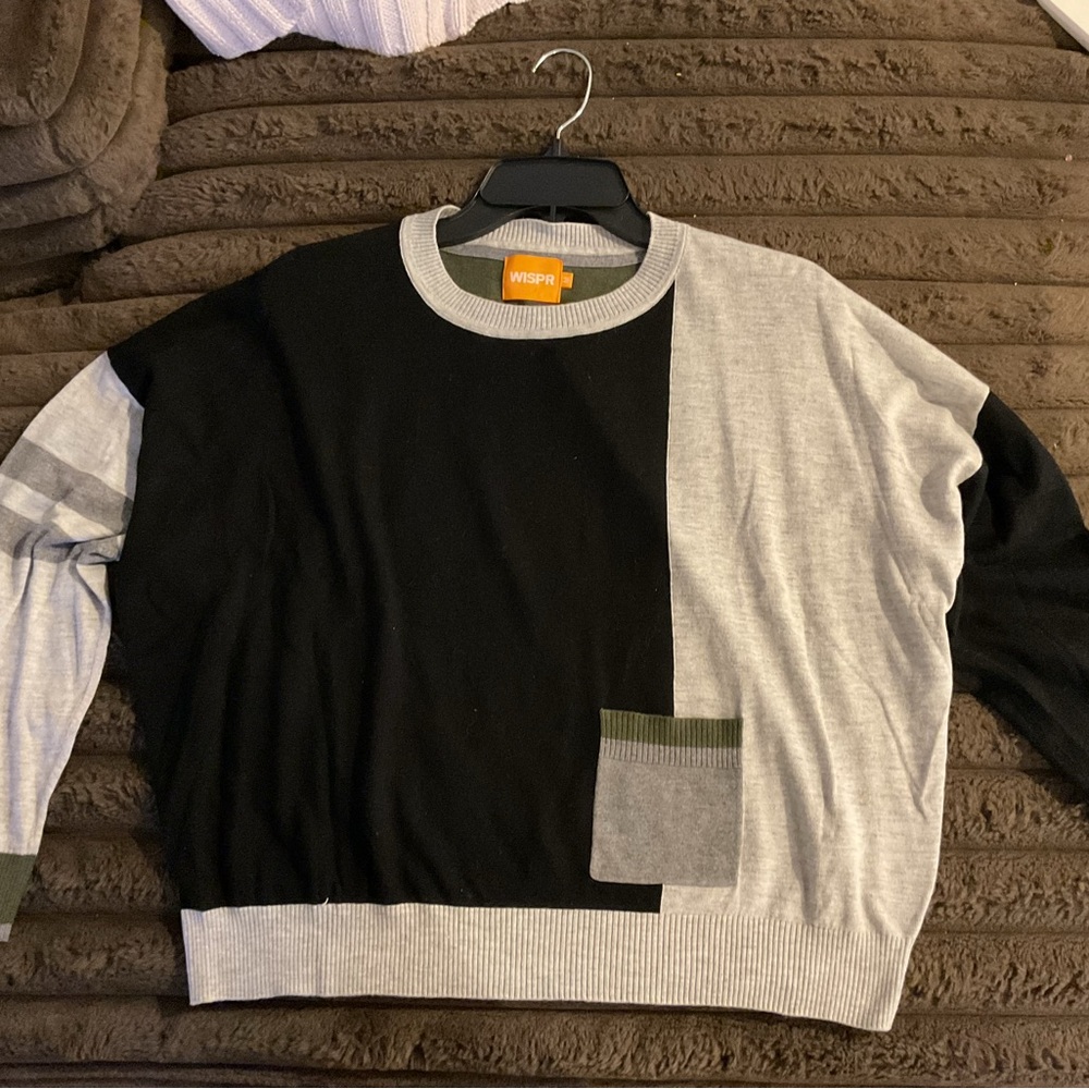 Colorblock Sweater with Pocket